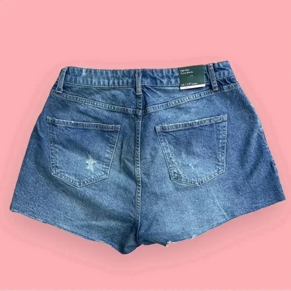 Women’s Wild Fable Size 14 Denim High-Rise Curvy Shorts New NWT
